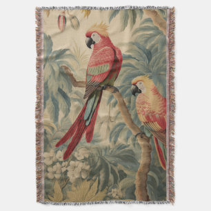 Eleganter Vintage-Stil Papageien Botanischer Klass Decke