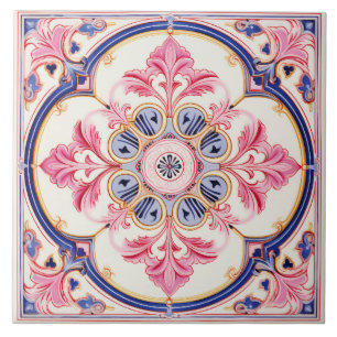 Eleganter Vintage-Stil rosa und blaues Keramikflie Fliese