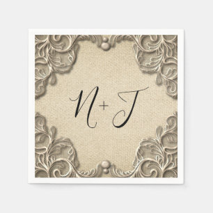 Eleganter vintage südlicher Charme aus Jute und Sp Serviette
