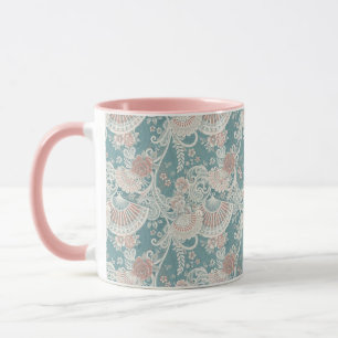 Eleganter Vintage-Victo-Fächer mit floralem Spitze Tasse