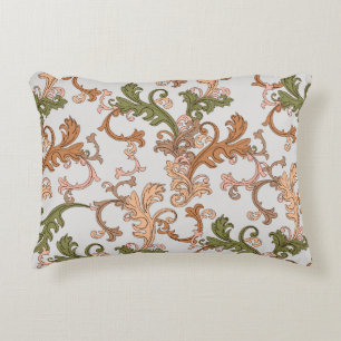 Eleganter Vintage-Victorian-Boho-Blätter-Hintergru Dekokissen