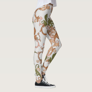 Eleganter Vintage viktorianischer Boho Blätter Hin Leggings