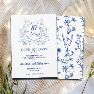 Eleganter Vintage-Wappen 10. Hochzeitstag Save The Date