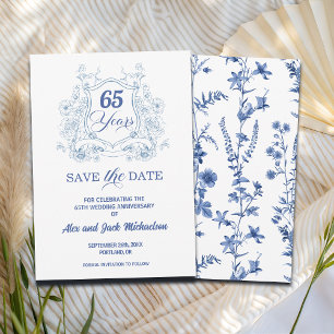 Eleganter Vintage-Wappen zum 65. Hochzeitstag Save The Date
