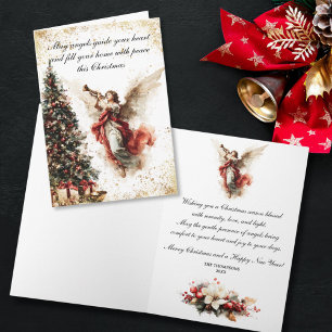 Eleganter vintage Weihnachtsengel Feiertagskarte
