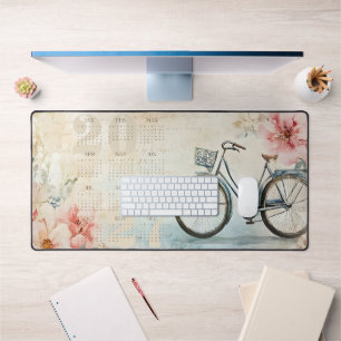 Eleganter Vintage Whimsical Fahrradkalender 2027 Schreibtischunterlage