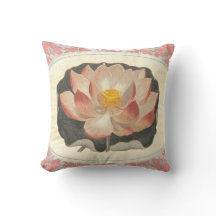 Eleganter Vintage-Yoga-Lotusblüten-Pfirsich-Damask