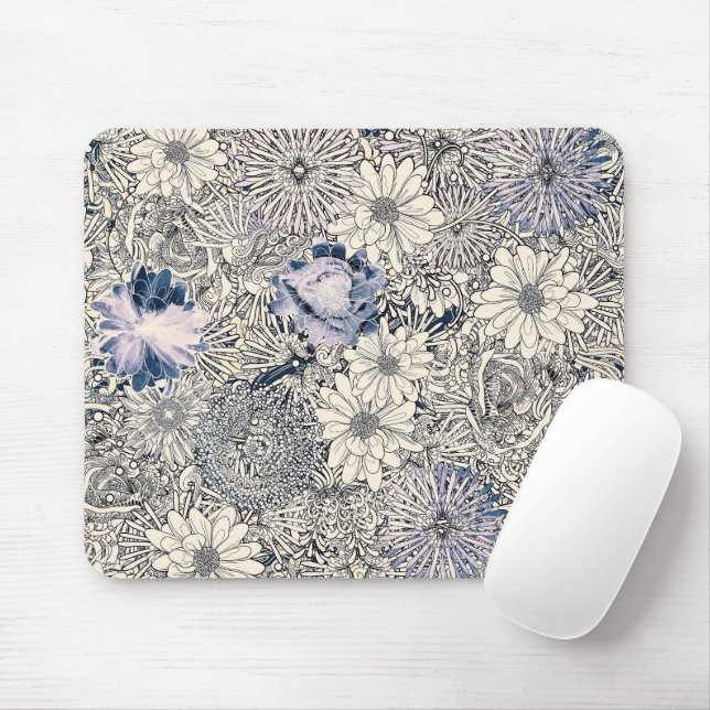 Eleganter Vintager Abstrakter Blumenhintergrund | Mousepad (Mit Mouse)