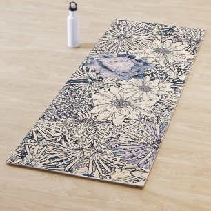 Eleganter Vintager Abstrakter Blumenhintergrund Yogamatte