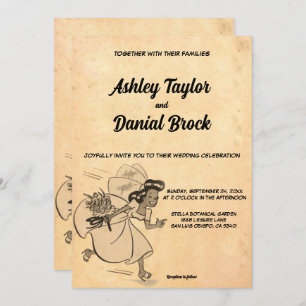 Eleganter Vintager alter Stil Rustikaler 50er Retr Einladung