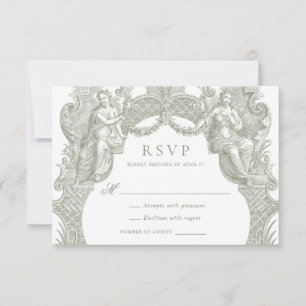 Eleganter Vintager Barockrahmen Hochzeit RSVP Einladung