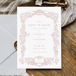 Eleganter Vintager Barockstil Save the Date Einladung