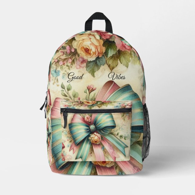 Eleganter Vintager, benutzerdefinierter Backpack Bedruckter Rucksack (Vorderseite)