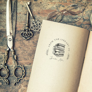 Eleganter Vintager Bibliotheksbücher Chic Individu Gummistempel