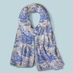 Eleganter Vintager Blauer Jouy Schal<br><div class="desc">Vintages Retro-blaues Toile de jouy Scarf. Genießen Sie den Schrank mit der zeitlosen Eleganz von toile de jouy Vintagen Designs, inspiriert durch die exquisiten Motive der französischen heiß rosa Szenen. Diese ausgeklügelten Toile-Drucke sind im Augenblick ein Alltagswut, schöne Designs, die natürliche Schönheit und Charme bringen. Dieser modische Schal verbindet traditionellen...</div>