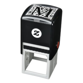 Eleganter Vintager Blüh Letter M Monogram Permastempel