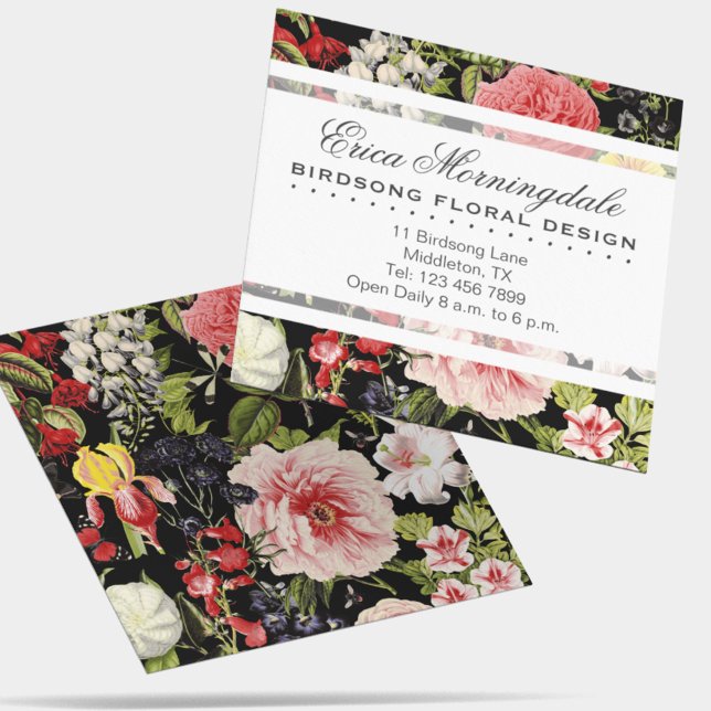 Eleganter Vintager Blumenladen oder Gartenbauer Quadratische Visitenkarte (Von Creator hochgeladen)