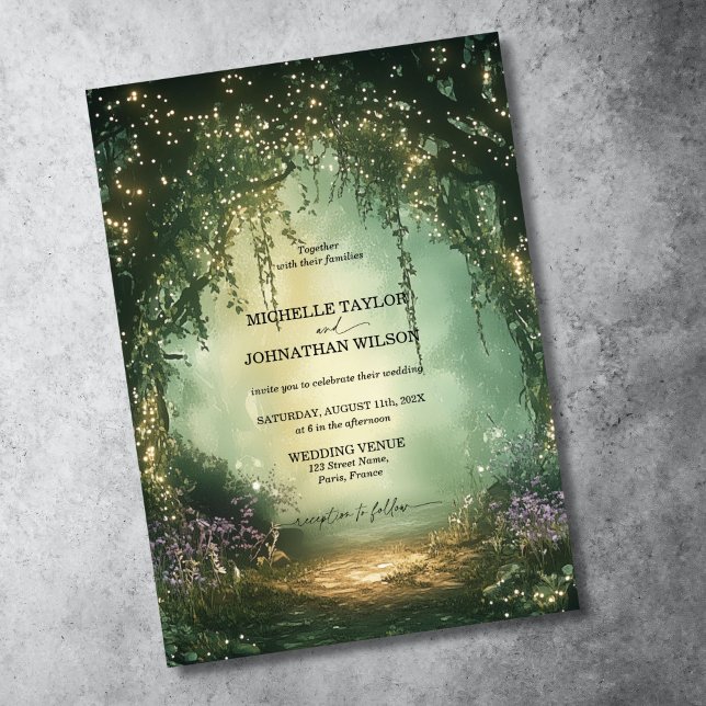 Eleganter Vintager, blumenreicher Viktorianischer  Einladung (Elegant Vintage Floral Victorian Enchanted Forest Invitation )
