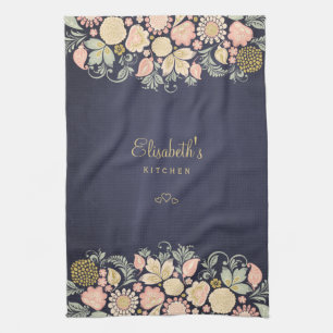 Eleganter Vintager Blumenstrauß Geschirrtuch