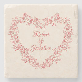 Eleganter Vintager Blumenstrauß Valentinstag Steinuntersetzer