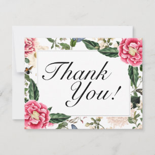 Eleganter Vintager Botanicals Geburtstag Dankeskarte