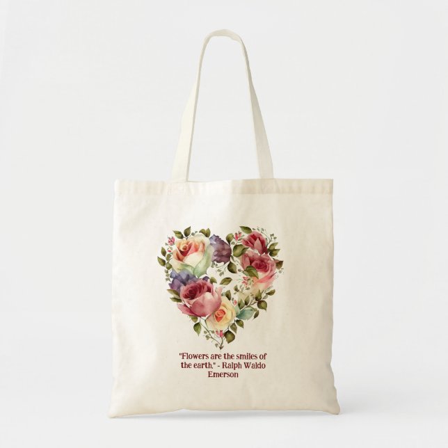 Eleganter Vintager Botanischer Kranz handgefertigt Tragetasche (Vorne)