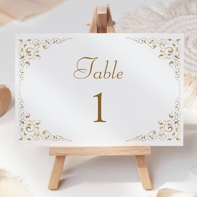 Eleganter Vintager botanischer Rahmen Tischnummer (Von Creator hochgeladen)