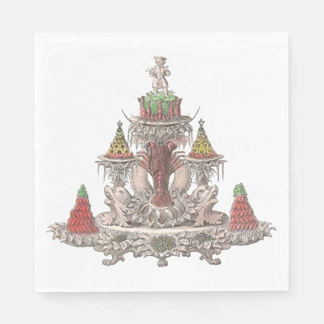 Eleganter Vintager Crawfish / Crayfish Boil Serviette (Vorderseite)