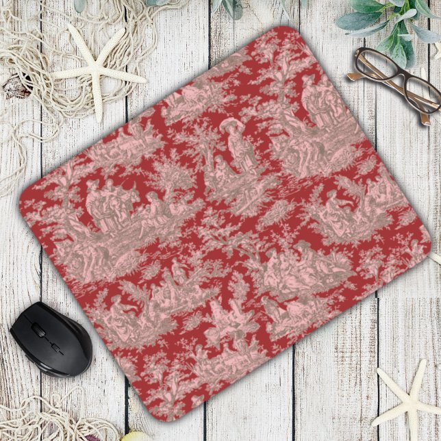 Eleganter Vintager, dunkelroter Rottöwe Mousepad (Von Creator hochgeladen)