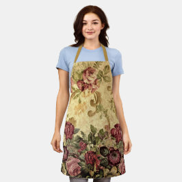 Eleganter Vintager floraler Rose Viktorianischer S Schürze