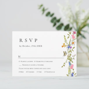 Eleganter Vintager Französischer Garten Blumengrün RSVP Karte