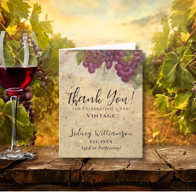 Eleganter Vintager Geburtstag Personalisiert Danke (Von Creator hochgeladen)