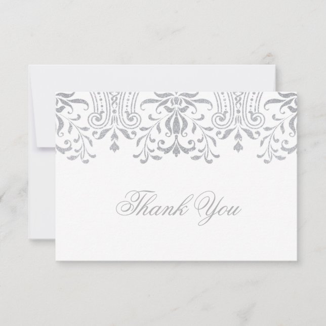 Eleganter Vintager Glamour Hochzeit Danke Mitteilungskarte (Vorderseite)
