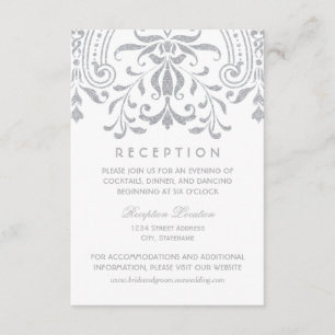 Eleganter Vintager Glamour Hochzeitsempfang Begleitkarte