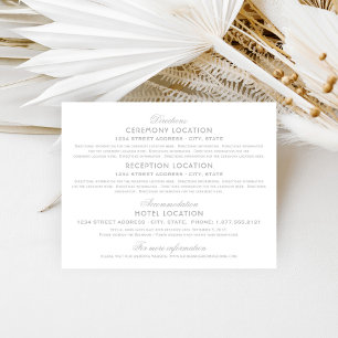 Eleganter Vintager Glamour Hochzeitsinformationen Begleitkarte