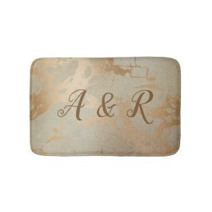 Eleganter Vintager Goldmarmor Badematte