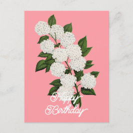 Eleganter Vintager japanischer Snowball Happy Birt Postkarte