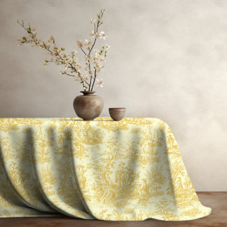 Eleganter Vintager Jouy-Toile Tischdecke