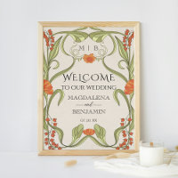 Eleganter Vintager Jugendstil-Florenhimmel Willkom