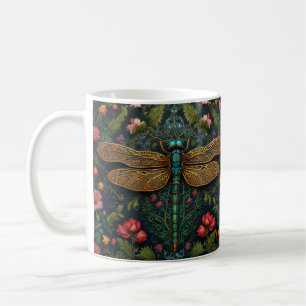 Eleganter Vintager Libellenboho botanisch Kaffeetasse