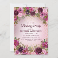 Eleganter Vintager, Lila Rosa Rose Glitzer