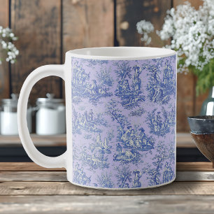 Eleganter Vintager lila Toile de jouy Kaffeetasse