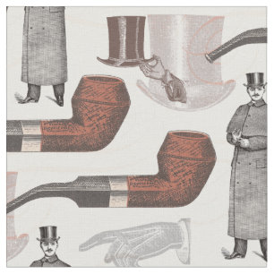 Eleganter Vintager Mann in Top Hat Retro Stoff