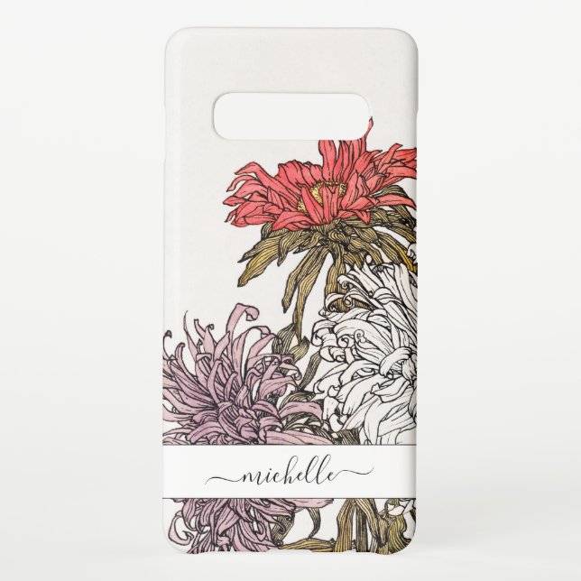 Eleganter Vintager Name für Blumenschrift Samsung Galaxy Hülle (Rückseite)