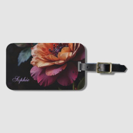 Eleganter Vintager Pachy-Rot-Blütenboho Gepäckanhänger