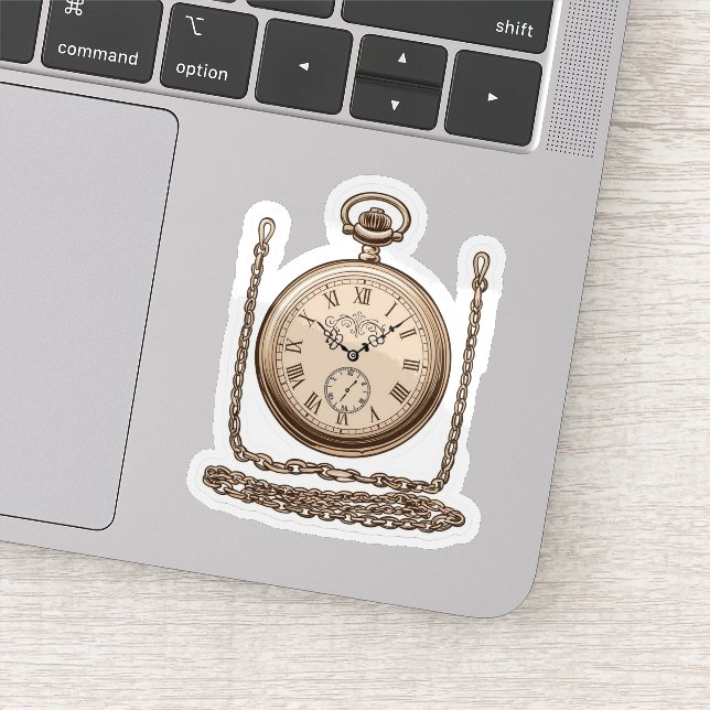 Eleganter Vintager Pocket Watch Aufkleber (Detail)