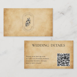 Eleganter Vintager QR CODE für altes Papier Begleitkarte