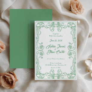 Eleganter Vintager Rahmen Einladung zur Hochzeit