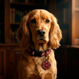 Eleganter Vintager Rahmen und Name Runde Pet Tag Haustiermarke