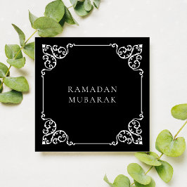 Eleganter Vintager Ramadan Black Frame Gruß Feiertagskarte